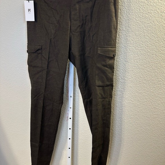 PT Torino Men Brown Herringbone Cargo Pants Deluxe Comfort Fabric Size 52‎